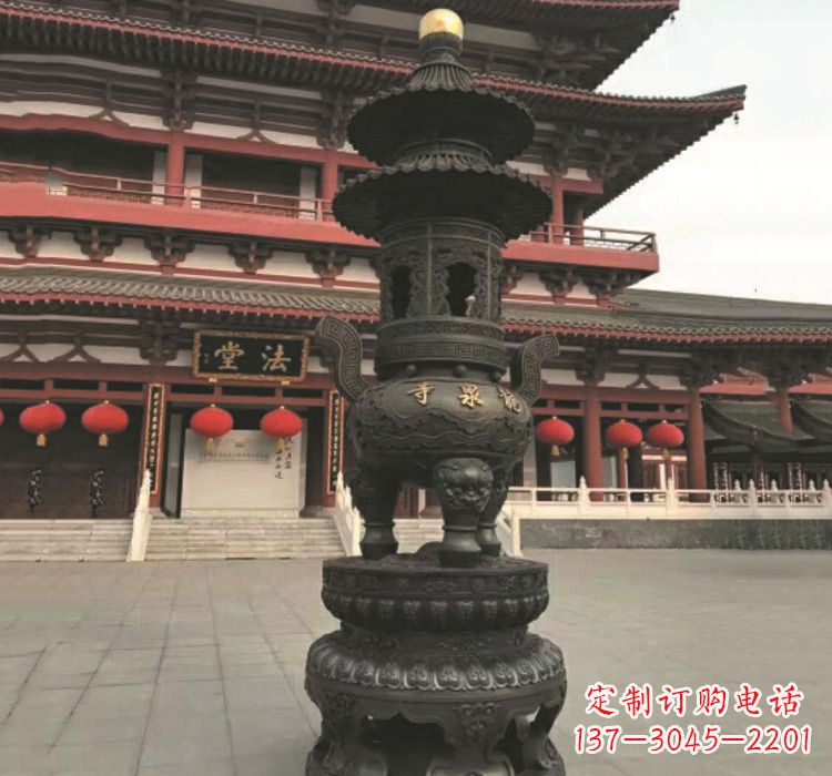 哈尔滨寺庙香炉铜雕222