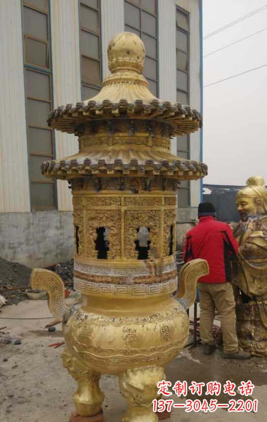 哈尔滨寺庙香炉铜雕塑