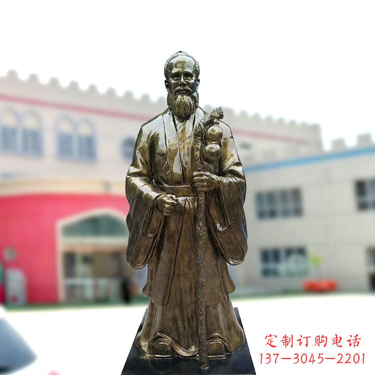 哈尔滨孙思邈仿铜玻璃钢雕塑-医院著名医学人物雕像