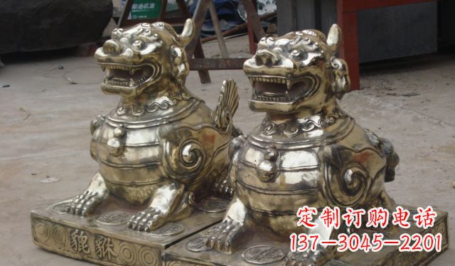哈尔滨庭院招财貔貅动物铜雕