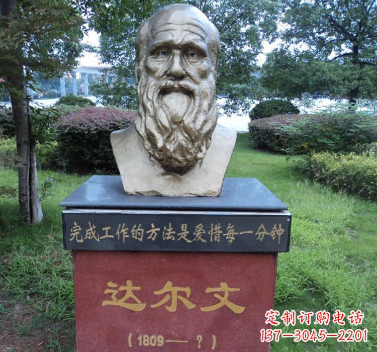 哈尔滨铜雕达尔文头像雕塑