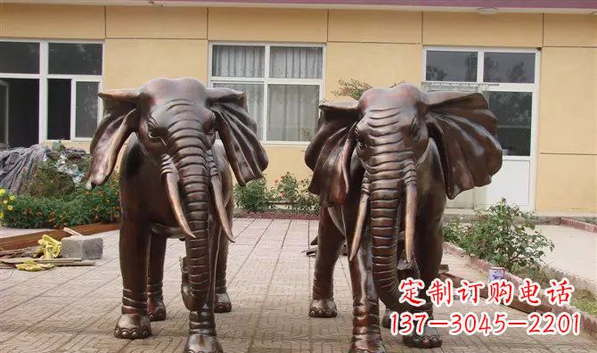 哈尔滨铜雕大象公司门口动物雕塑