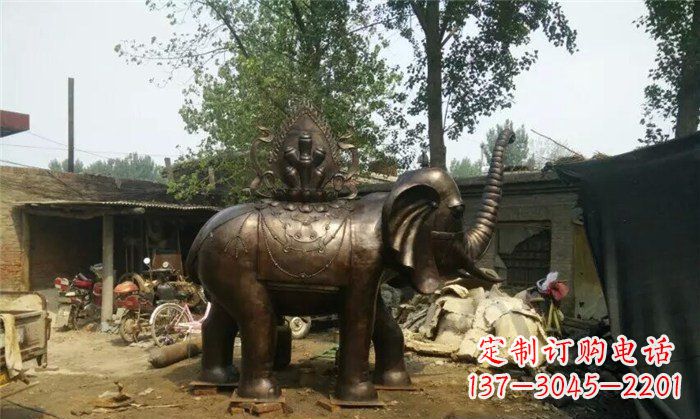 哈尔滨铜雕大象平安吉祥公园动物雕塑