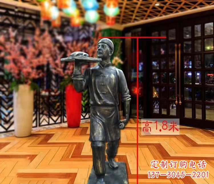 哈尔滨铜雕店小二人物雕塑 (2)
