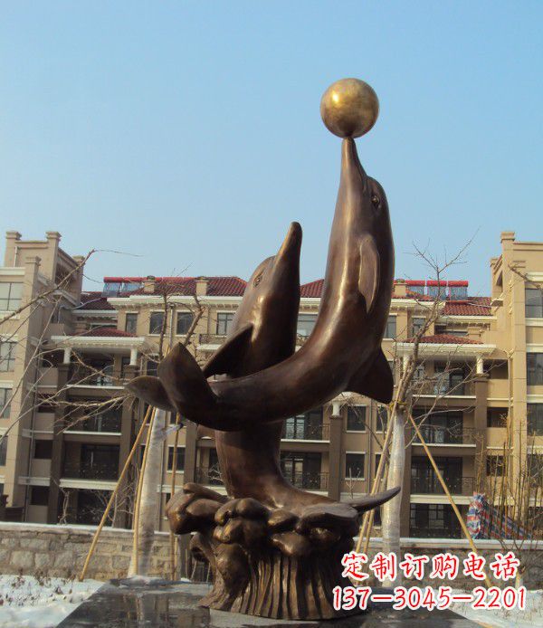 哈尔滨铜雕海豚雕塑 (2)