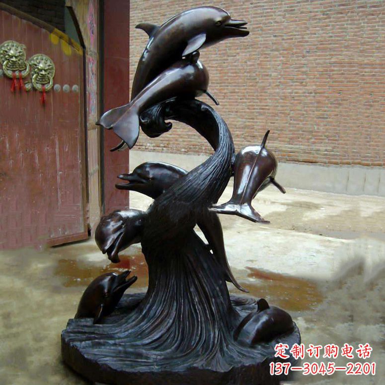 哈尔滨铜雕海豚景观雕塑