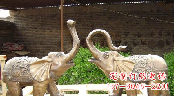 哈尔滨铜雕吉祥小象公园动物雕塑