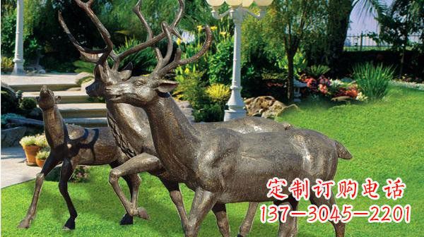 哈尔滨铜雕鹿公园动物雕塑