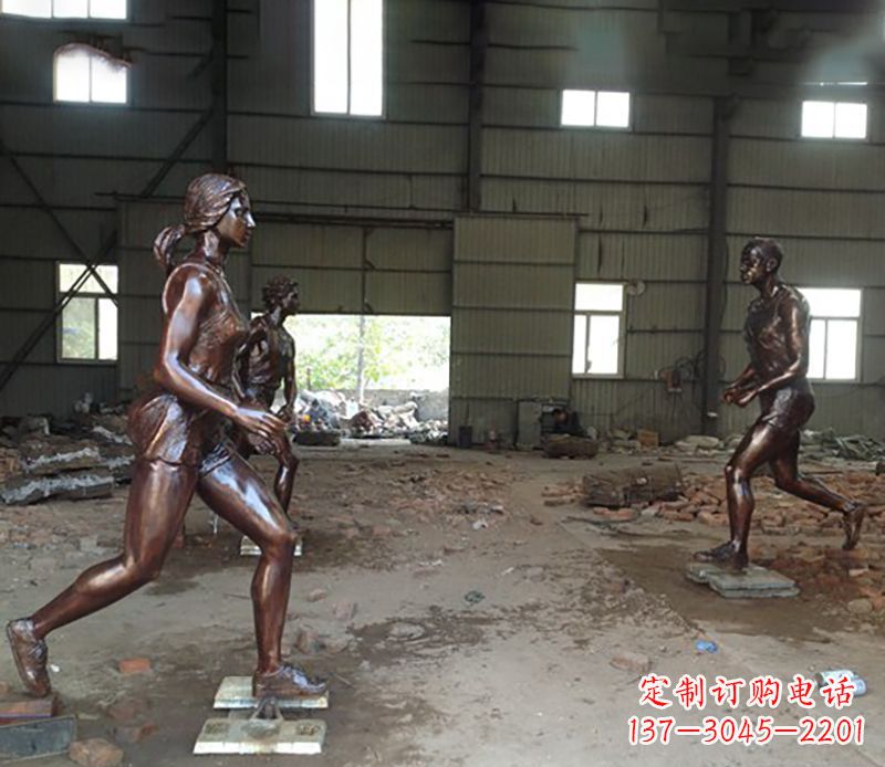 哈尔滨铜雕跑步女生
