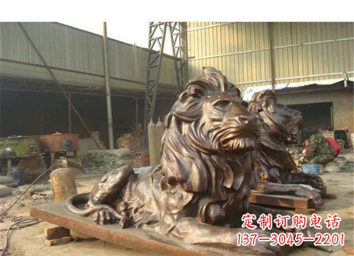 哈尔滨铜雕狮子公司门口雕塑
