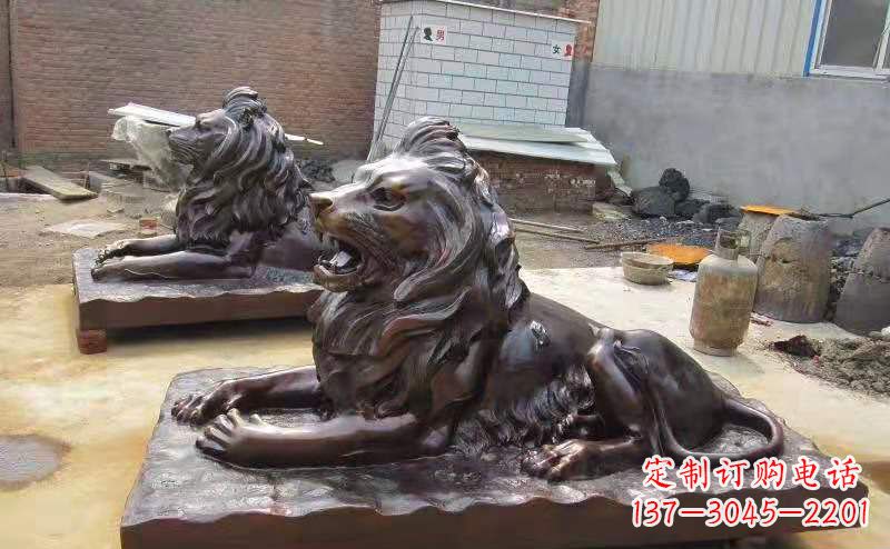 哈尔滨铜雕狮子户外摆件镇宅动物雕塑