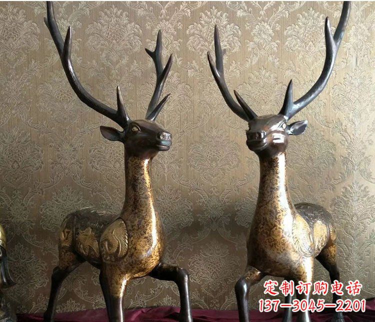 哈尔滨铜雕室内装饰动物鹿雕塑