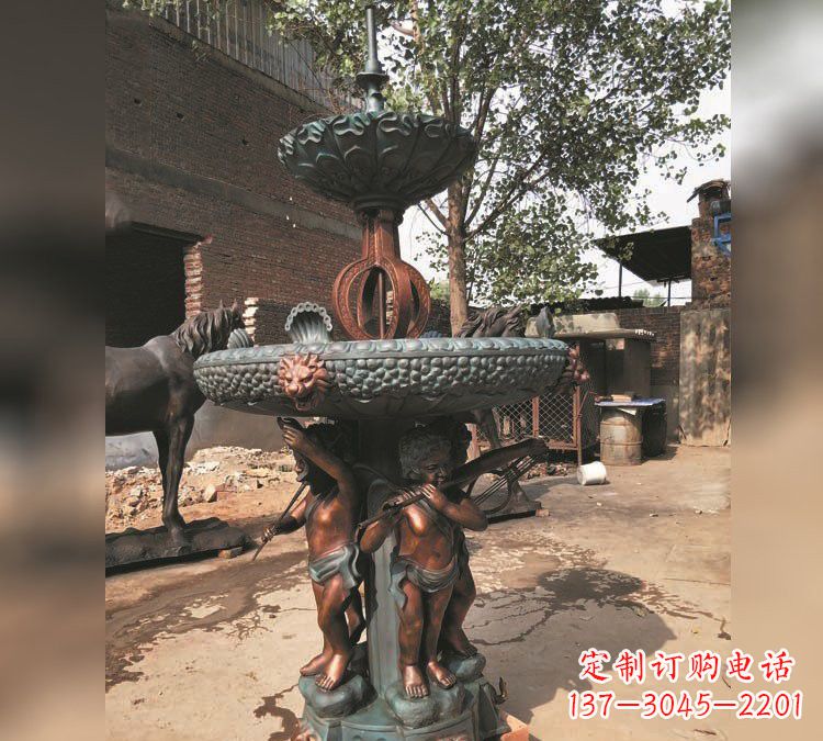 哈尔滨铜雕双层西方儿童喷泉