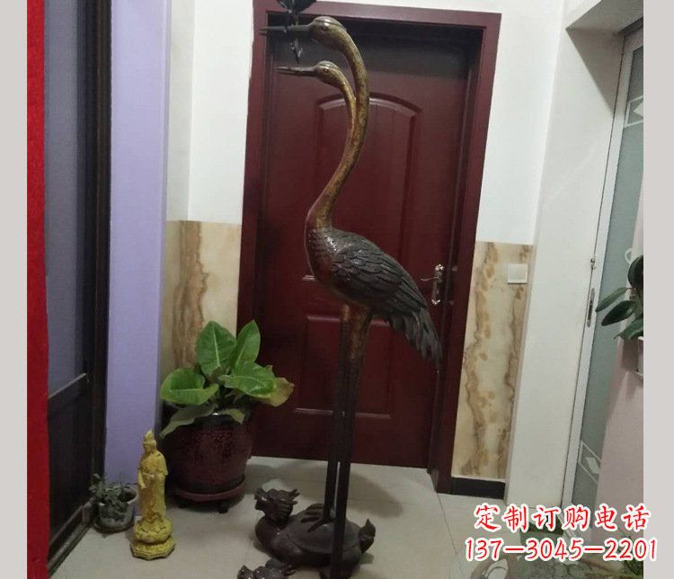 哈尔滨铜雕仙鹤踩龟雕塑摆件 (2)