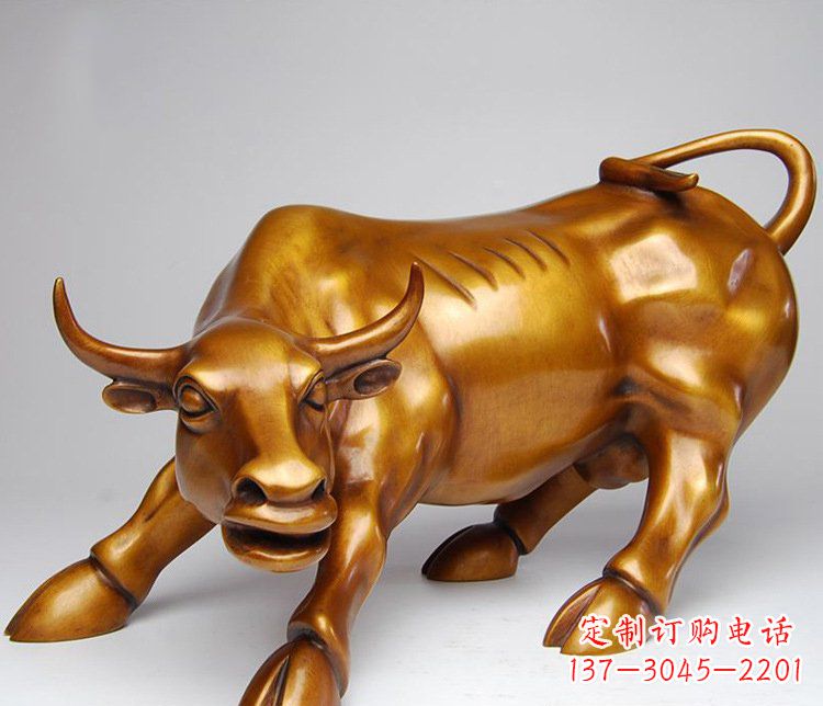 哈尔滨铜雕小区动物牛摆件 (2)