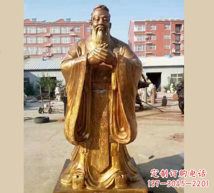 哈尔滨铜雕校园孔子
