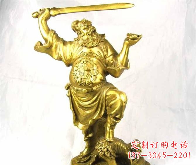 哈尔滨铜雕赵公明古代人物雕塑