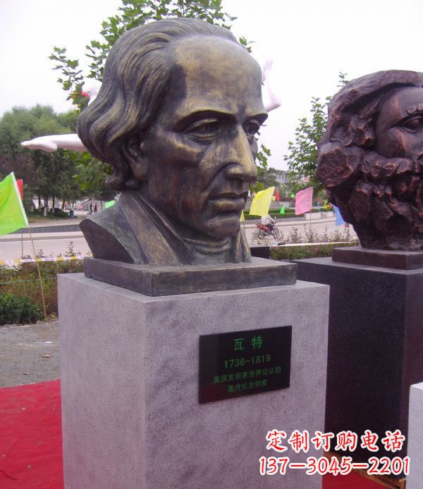 哈尔滨瓦特胸像名人铜雕 (2)