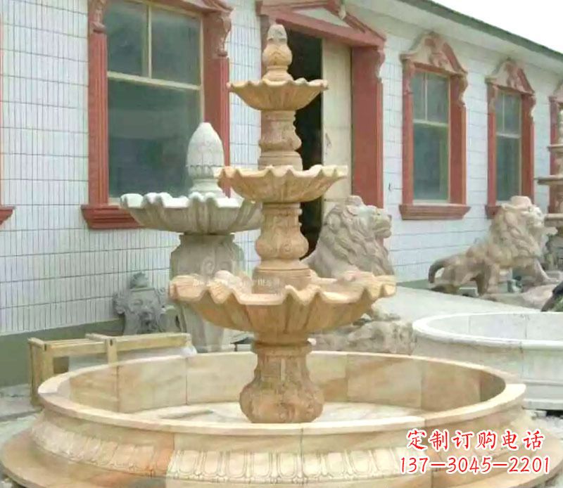 哈尔滨晚霞红大型喷泉石雕 (3)