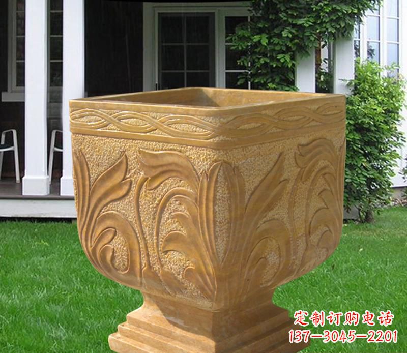 哈尔滨晚霞红雕刻景观花盆雕塑