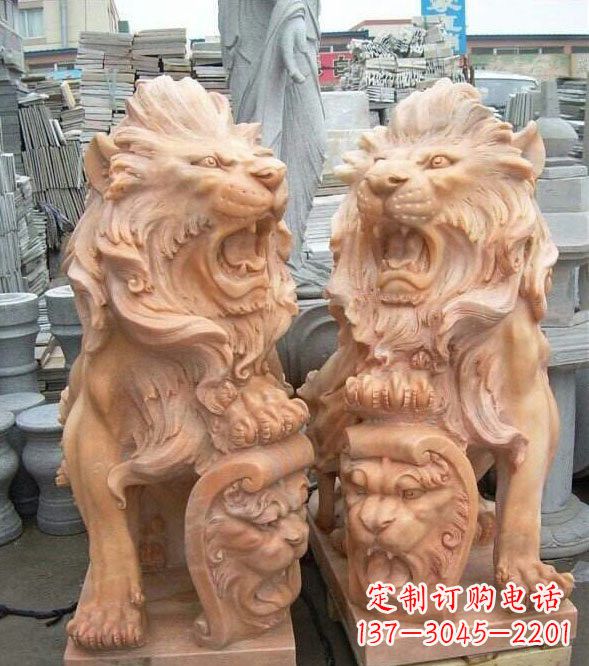 哈尔滨晚霞红盾牌欧式狮子