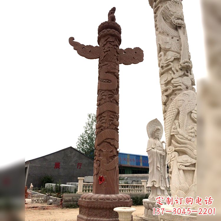 哈尔滨晚霞红华表石柱
