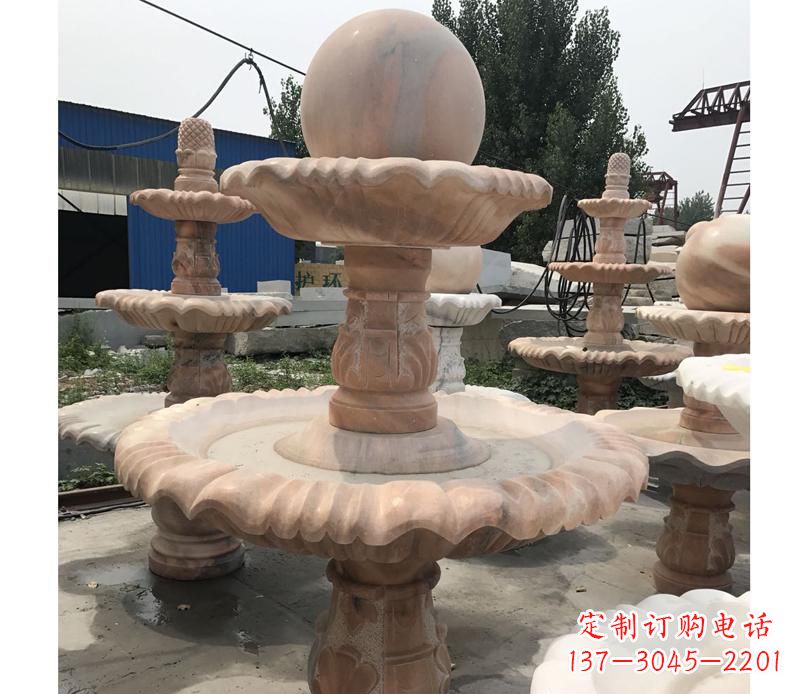哈尔滨晚霞红景观风水球雕塑
