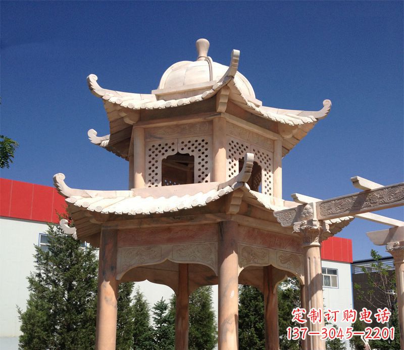哈尔滨晚霞红景观凉亭雕塑