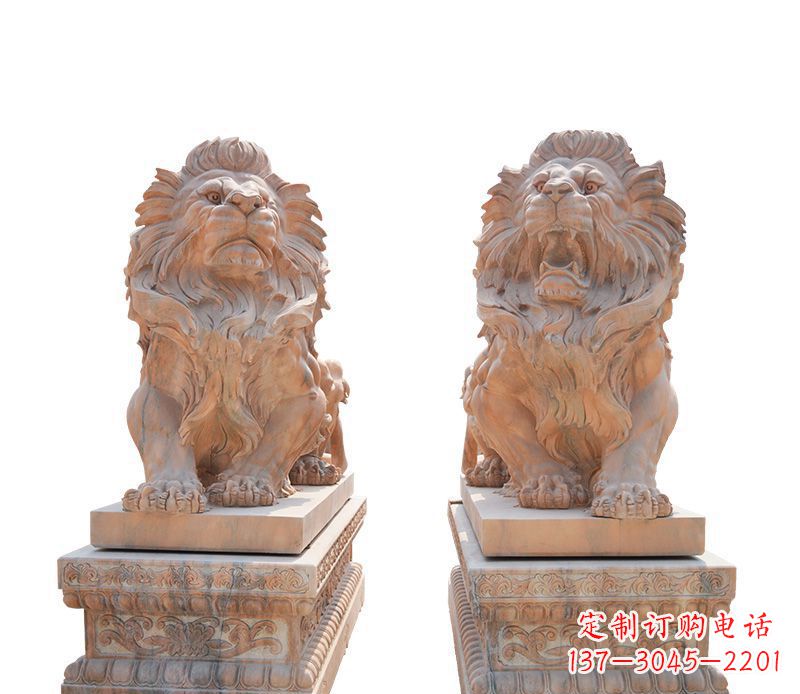 哈尔滨晚霞红欧式狮子雕塑