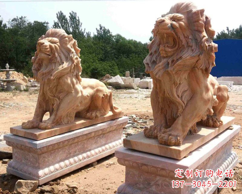 哈尔滨晚霞红欧式狮子雕塑222