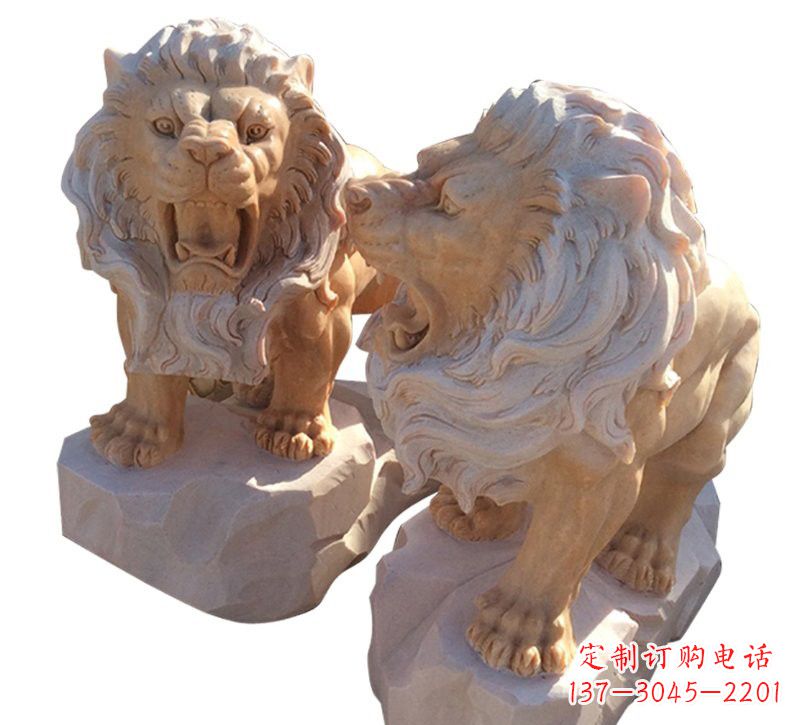 哈尔滨晚霞红欧式西洋狮子雕塑