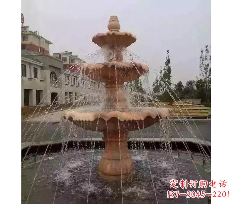 哈尔滨晚霞红喷泉雕塑