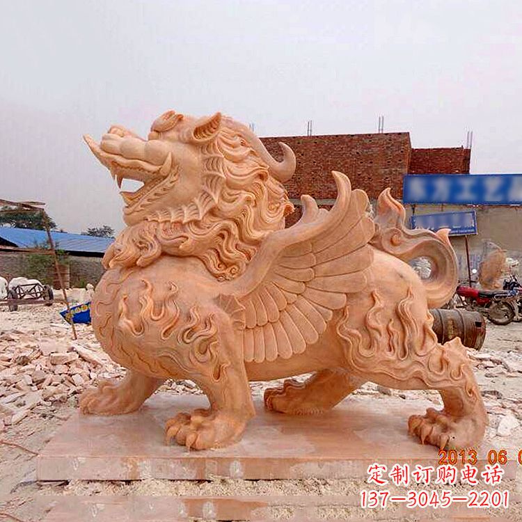 哈尔滨晚霞红貔貅雕塑