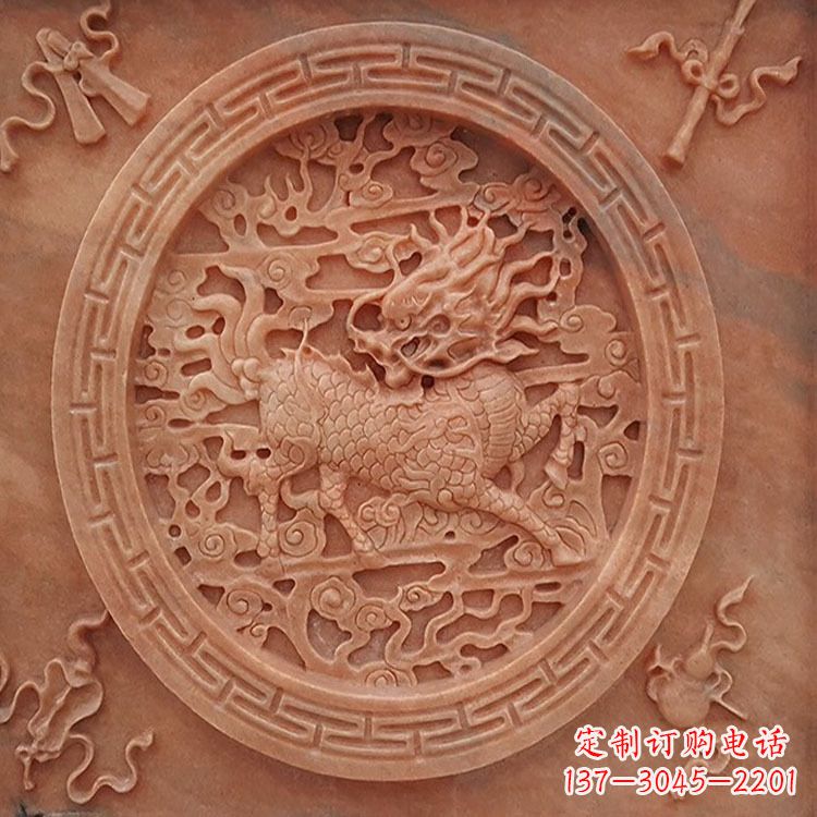 哈尔滨晚霞红麒麟建筑装饰壁画
