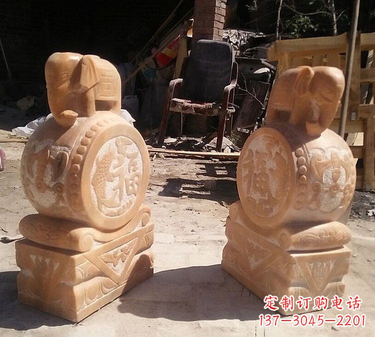哈尔滨晚霞红小象门墩
