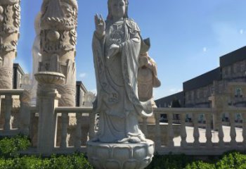 哈尔滨精美神圣的观音菩萨石雕塑