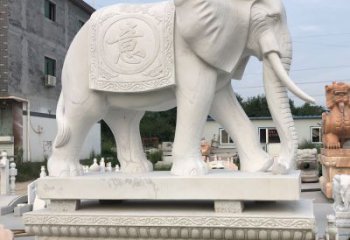 哈尔滨精美汉白玉雕塑：观音大象