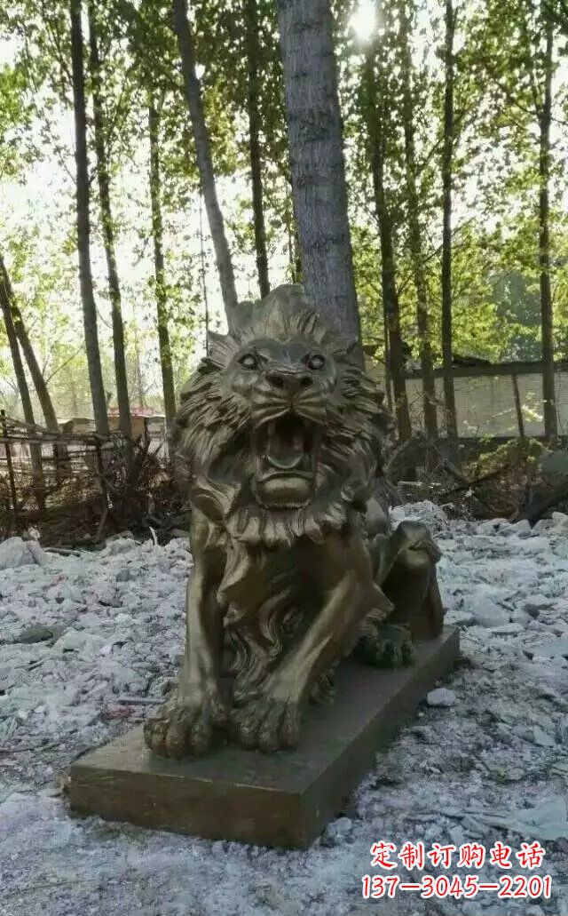 哈尔滨卧着的西洋狮子铜雕 (2)