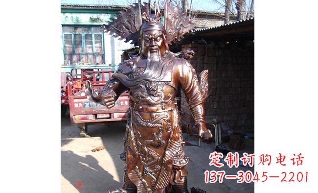 哈尔滨武财神持刀关公铜雕 (3)