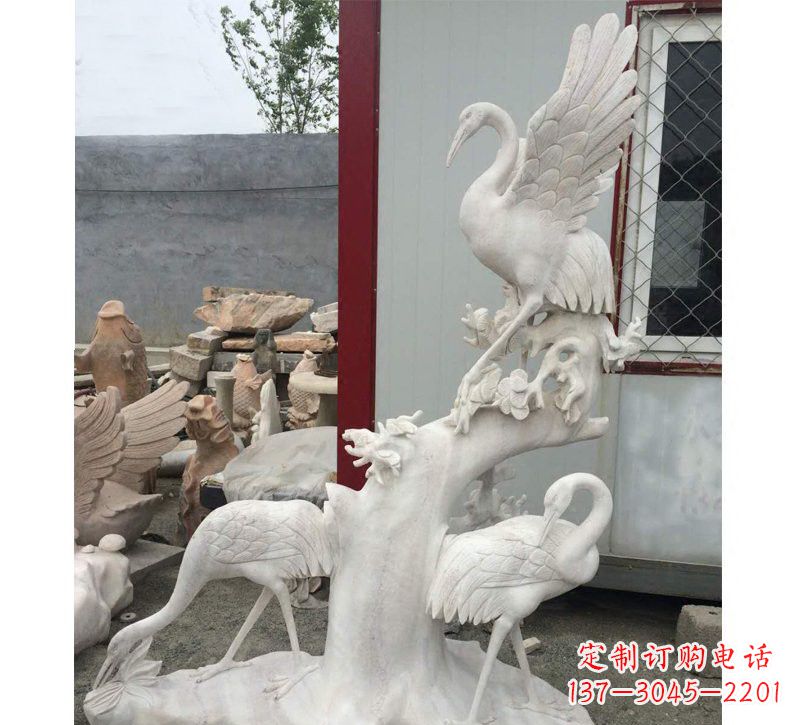 哈尔滨仙鹤松树石雕