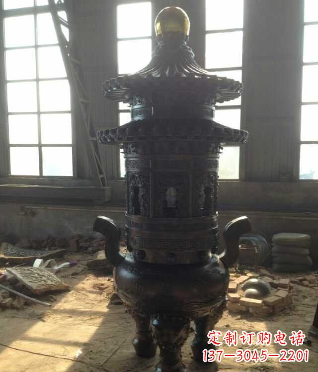 哈尔滨香炉铜雕塑 (2)