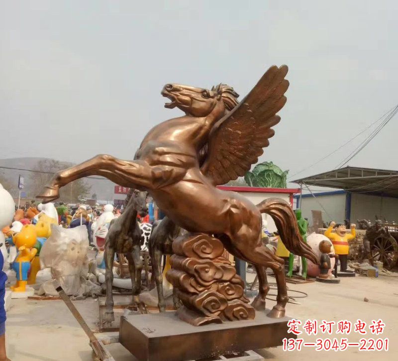 哈尔滨祥云飞马铜雕