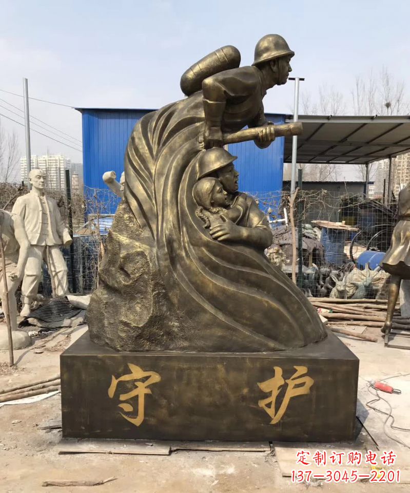 哈尔滨消防员铜雕112