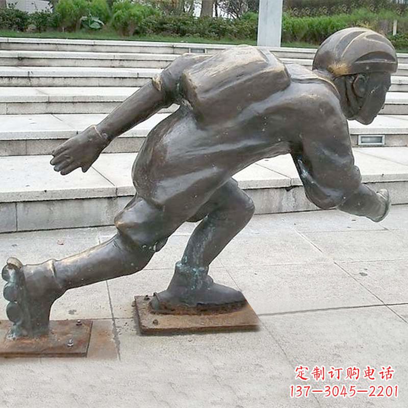 哈尔滨小孩滑旱冰广场人物运动雕塑