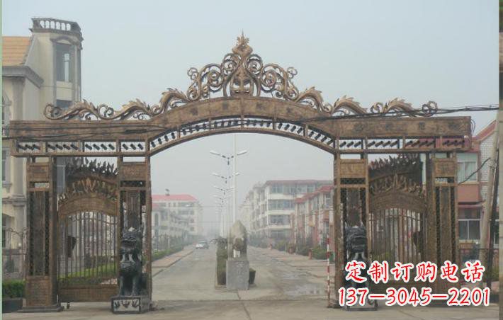 哈尔滨小区不锈钢门口牌坊雕塑