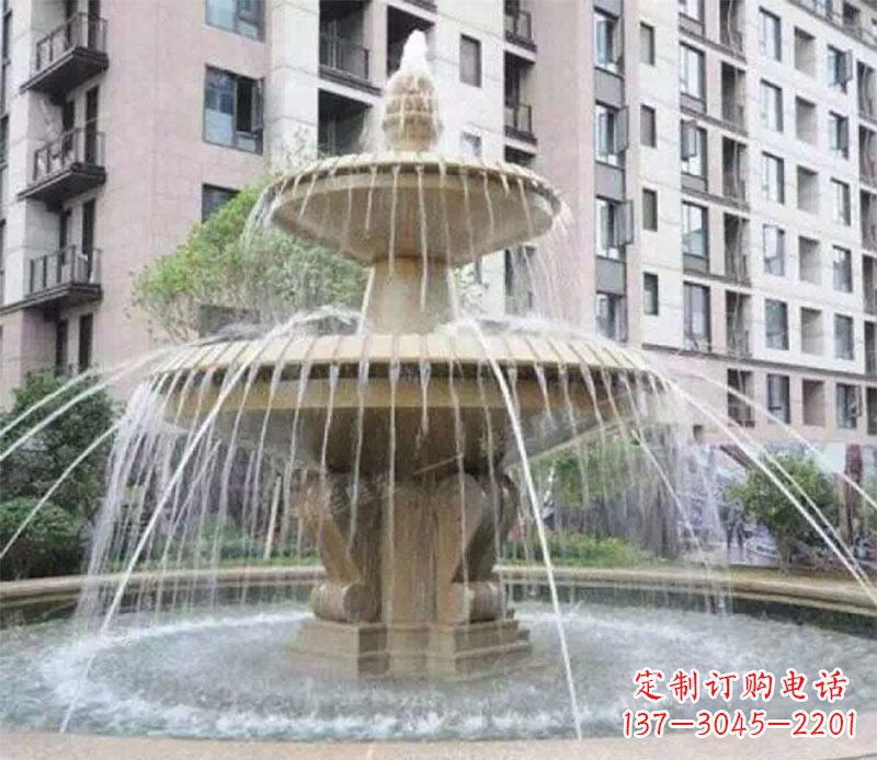 哈尔滨小区大型喷泉景观石雕