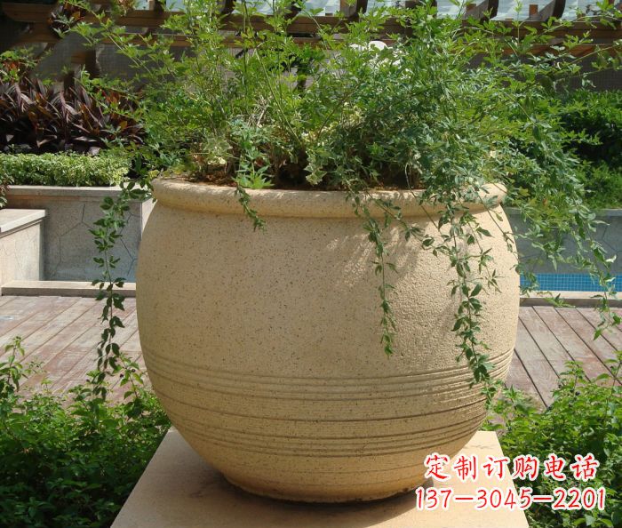 哈尔滨小区景观大理石花盆石雕 (2)