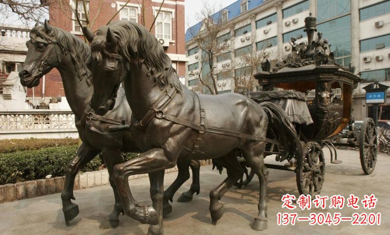 哈尔滨小区欧式马车铜雕