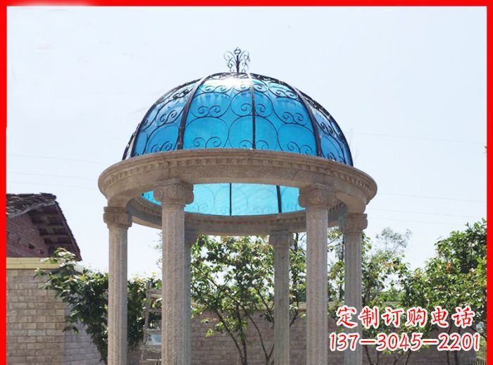 哈尔滨小区欧式圆顶凉亭石雕_2