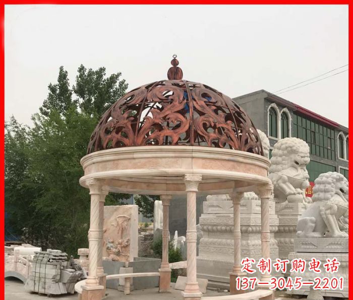 哈尔滨小区欧式圆顶凉亭石雕_1